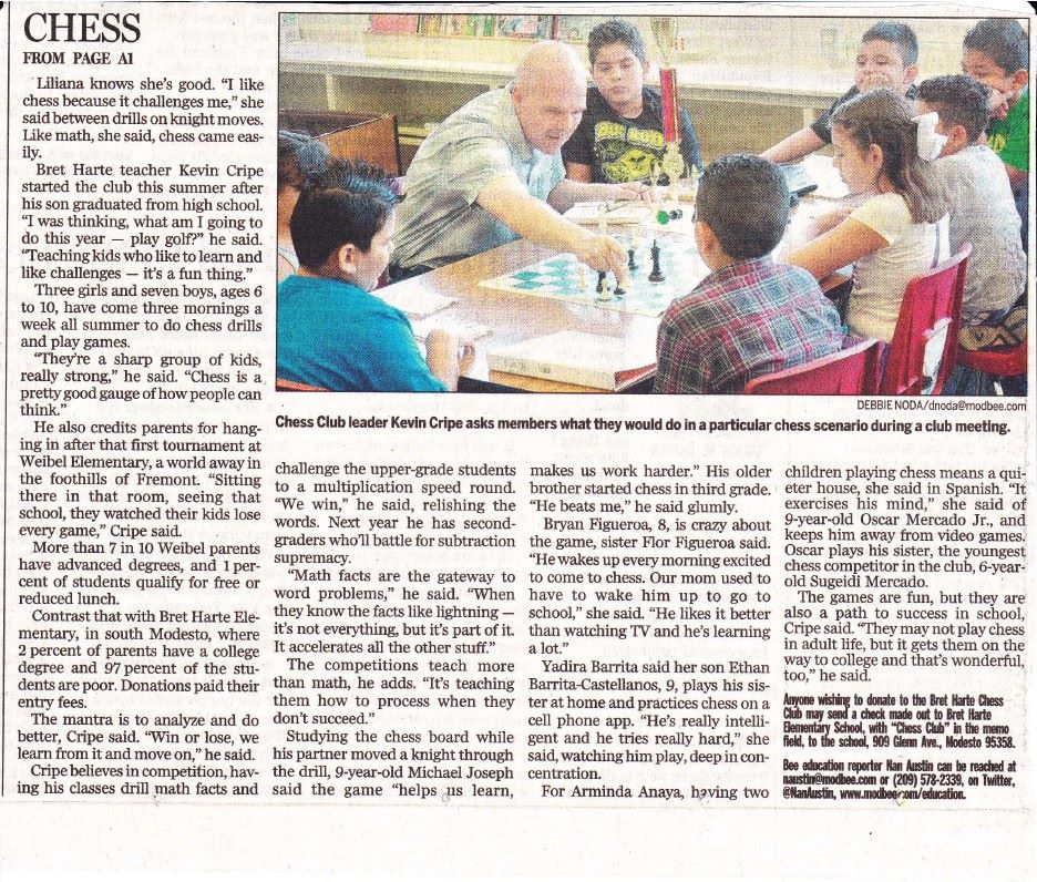 Newspaper article about Kevin
